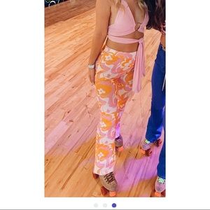 Pink and orange disco pants.